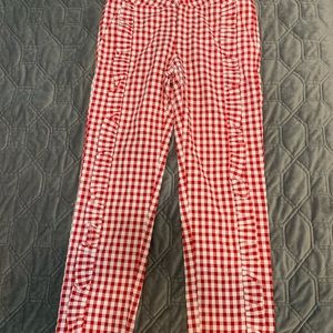 Zara red gingham pants girls 11-12